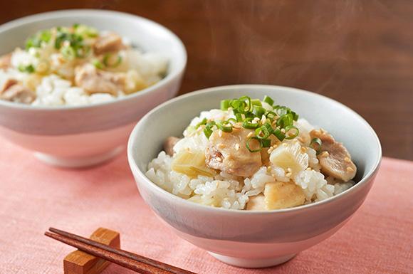 鶏肉とねぎの炊き込みご飯