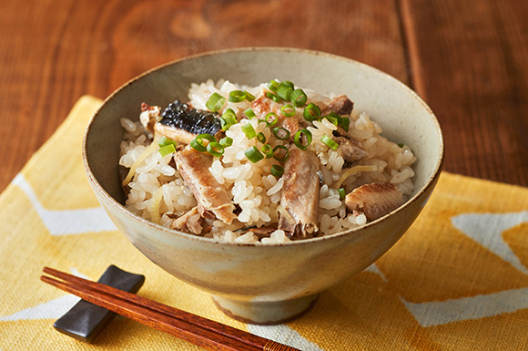 さんまとしょうがの炊き込みご飯