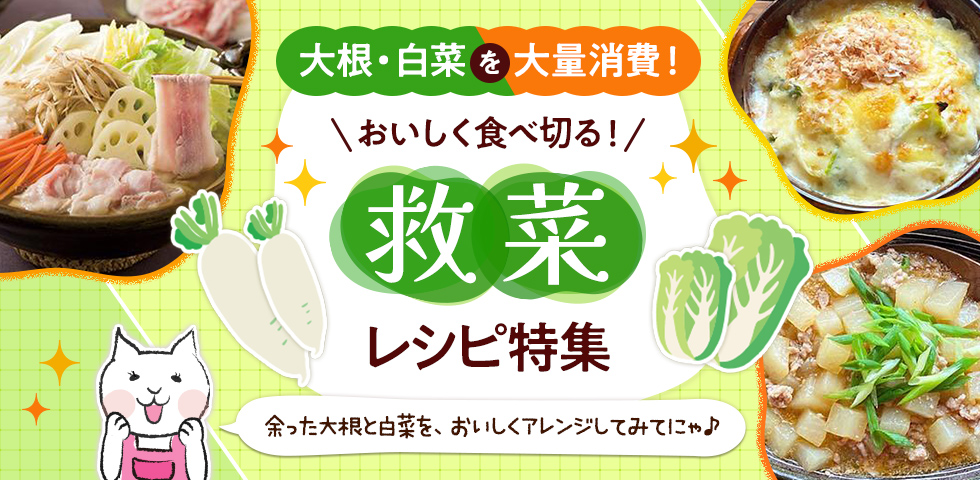 【大根・白菜を大量消費！】おいしく食べ切る！救「菜」レシピ特集