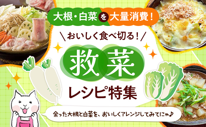 【大根・白菜を大量消費！】おいしく食べ切る！救「菜」レシピ特集