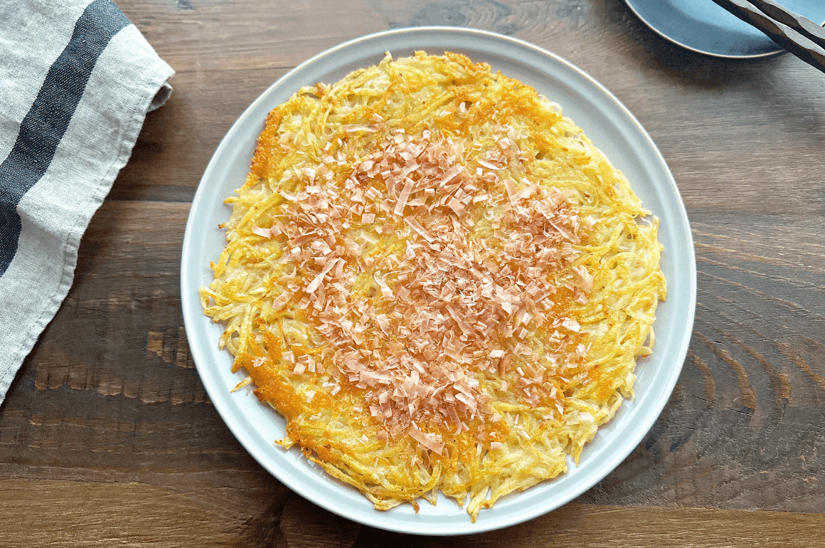 かつお節入り!和風じゃが米粉ガレット